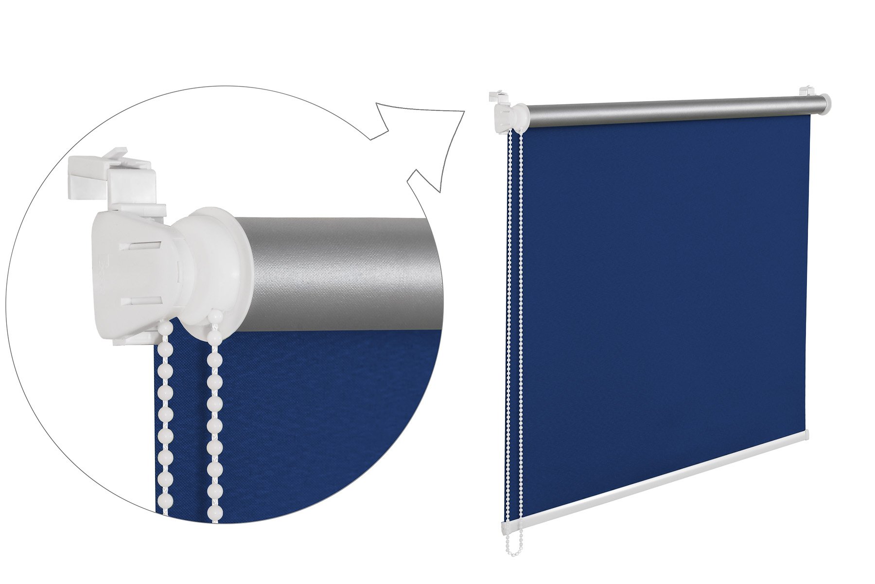 Thermo Store enrouleur tamisant Bleu 115 x 200 cm Store de Fenêtre avec ichung thermique 100% abdunklung inkl. Corde de support