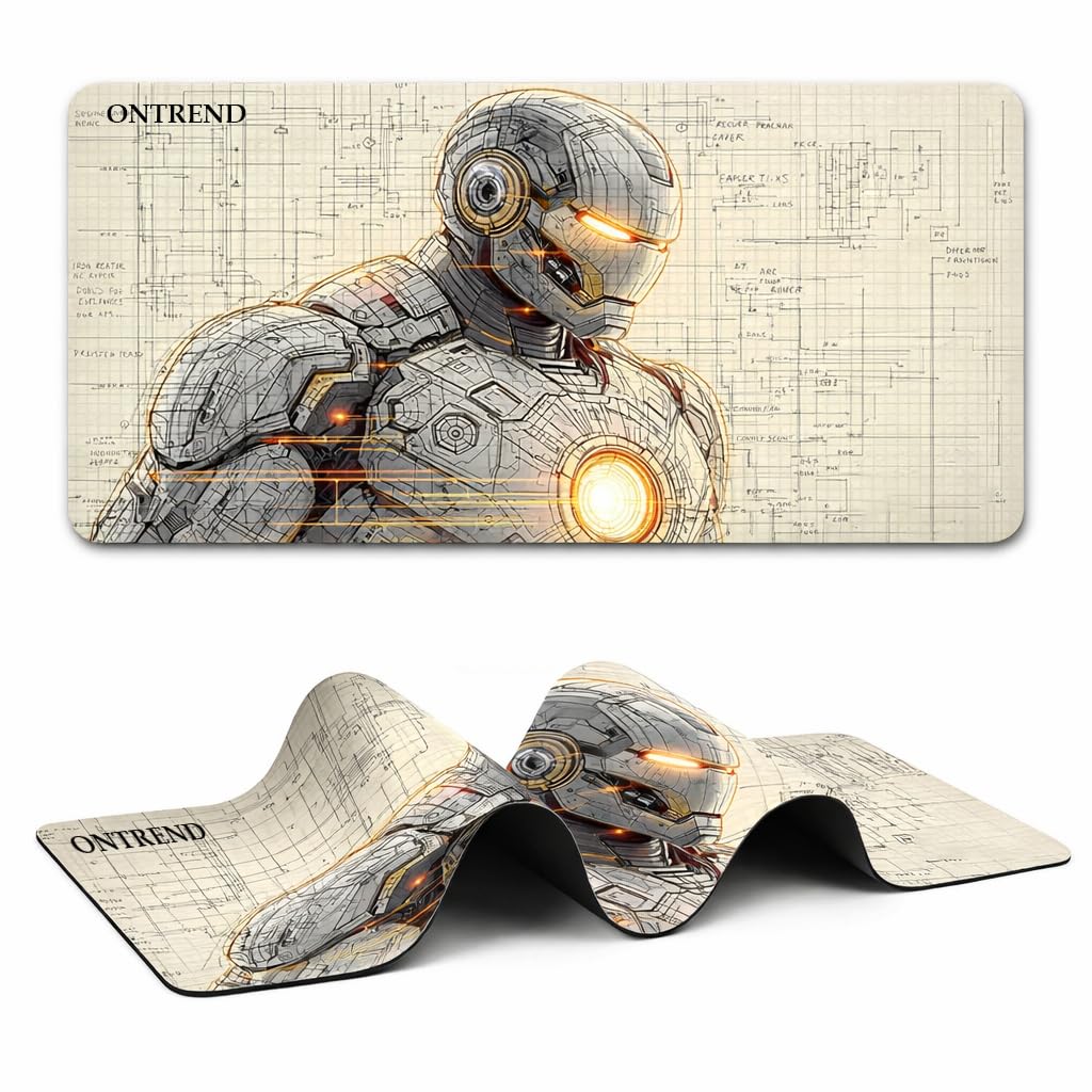 ON TREND Iron Man Gaming Mouse Pad XXL Desk Mat for Keyboard & Mouse, Non-Slip Rubber Base, Smooth Surface Desk Pad for Gaming, Office & Home (Large Extended -23×11 Inch)