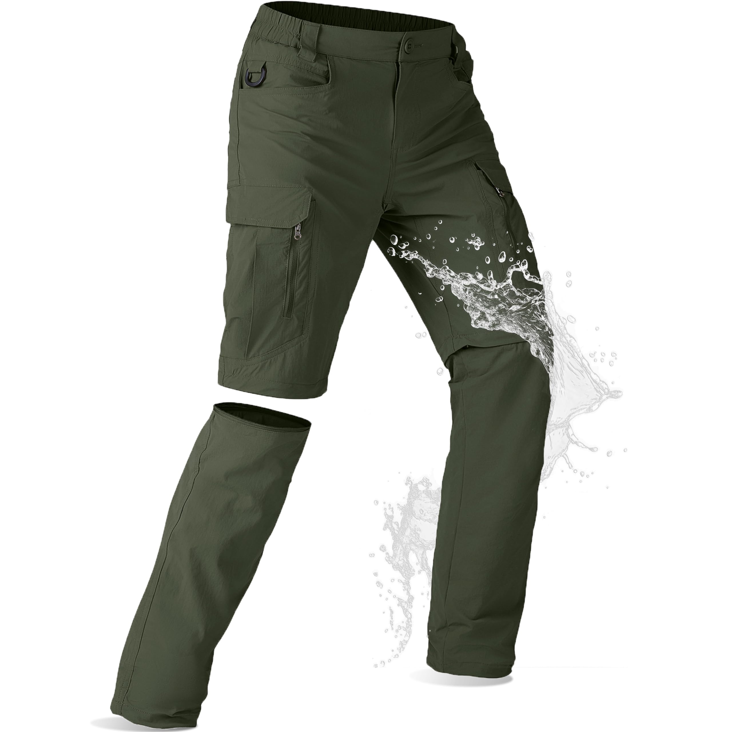 Mens Hiking Pants Convertible Lightweight Quick Dry Zip Off Waterproof Outdoor Travel Fishing Hunting Pants