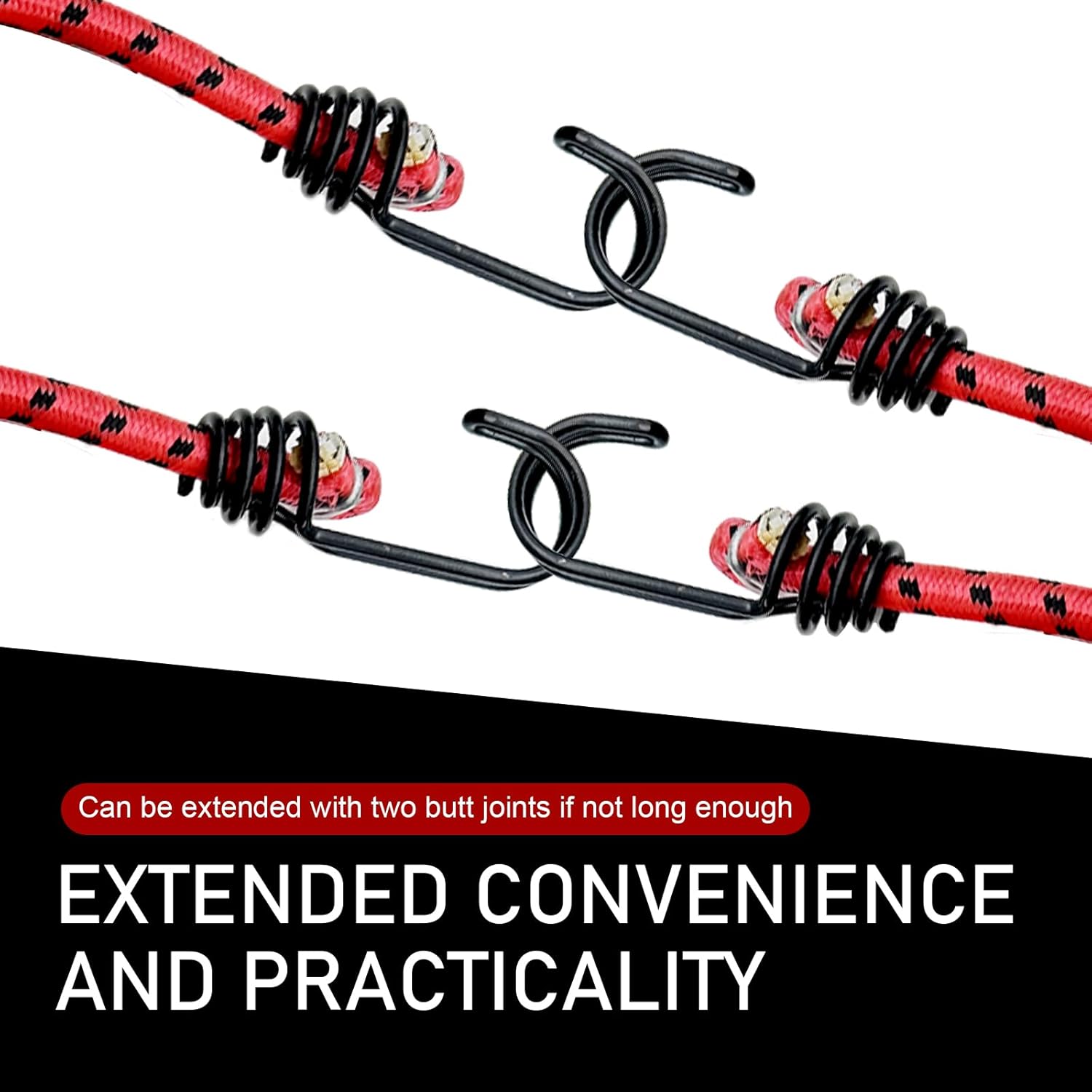 2 PCS Car Cover Gust Straps Wind Protector, Elastic Bungee Cords with Hooks Bungee Cords for Protecting Car Cover from Blowing Off in High Winds, Universal for Most Cars SUVs Trucks (Red)