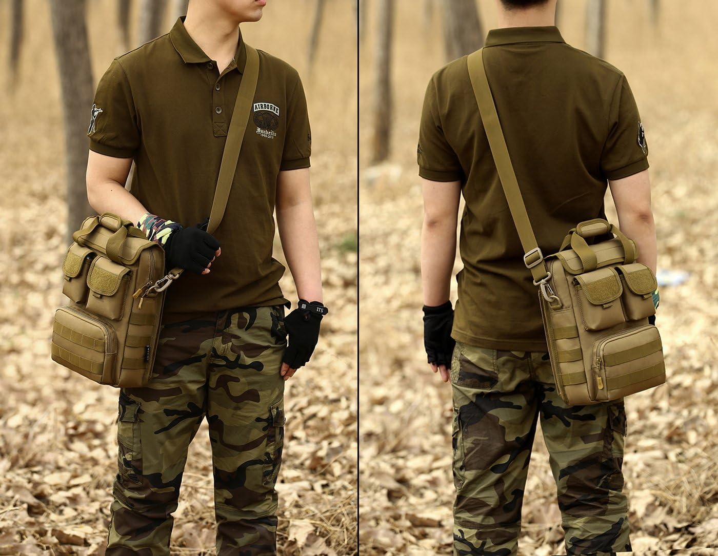 ArcEnCiel 12.9-14.2 Inch Laptop Tactical Messenger Bag Men MOLLE Sling Pack Briefcase Gear Handbags Utility Carry Satchel - Image 2