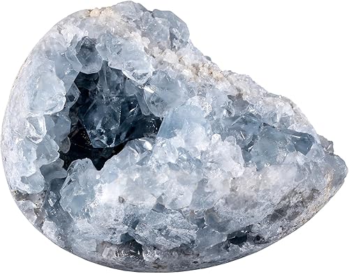 Rockcloud Cristal curativo mineral celestita azul natural crudo geoda irregular para decoración del hogar, espécimen de 0.70 a 0.99 libras