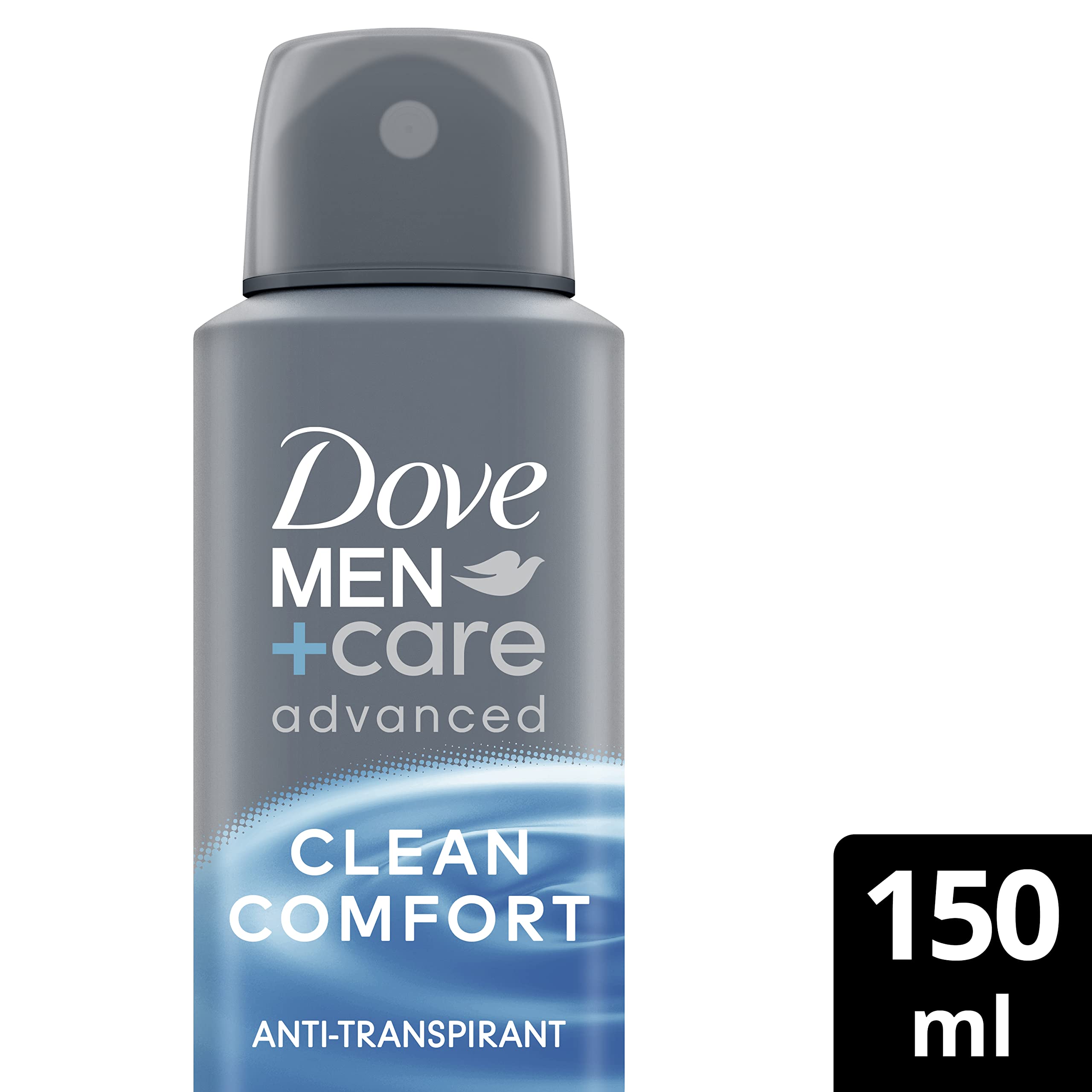 Dove Men+Care Advanced Anti-Transpirant Clean Comfort protege 72 horas contra el olor corporal y el sudor, 150 ml, 6 unidades
