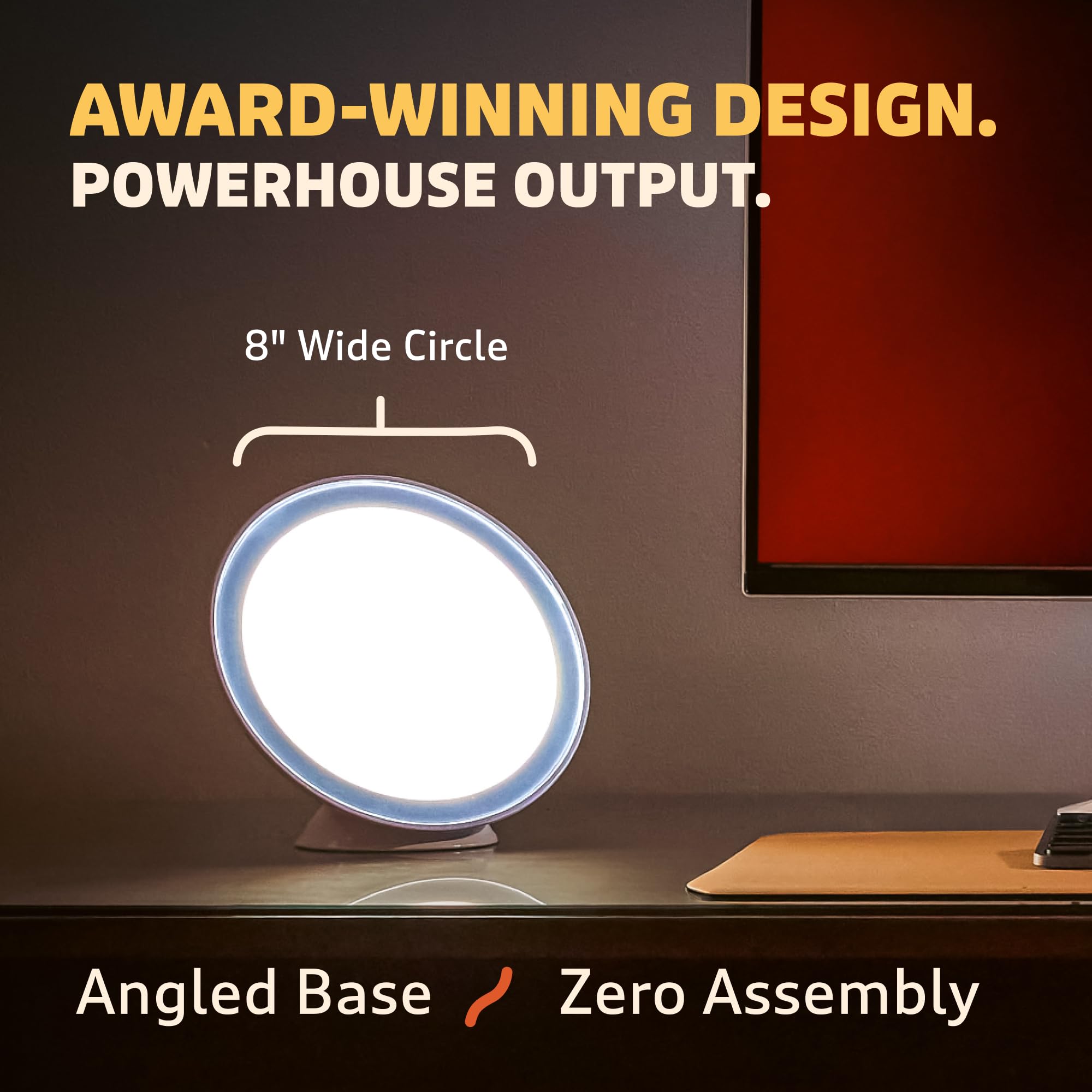 Circadian Optics Lampu - Lámpara de terapia de luz brillante | Como se ve en Shark Tank | Potente brillo de 10.000 LUX | Color de 5500 K imita el sol del mediodía | Rayos de espectro completo | Mejora