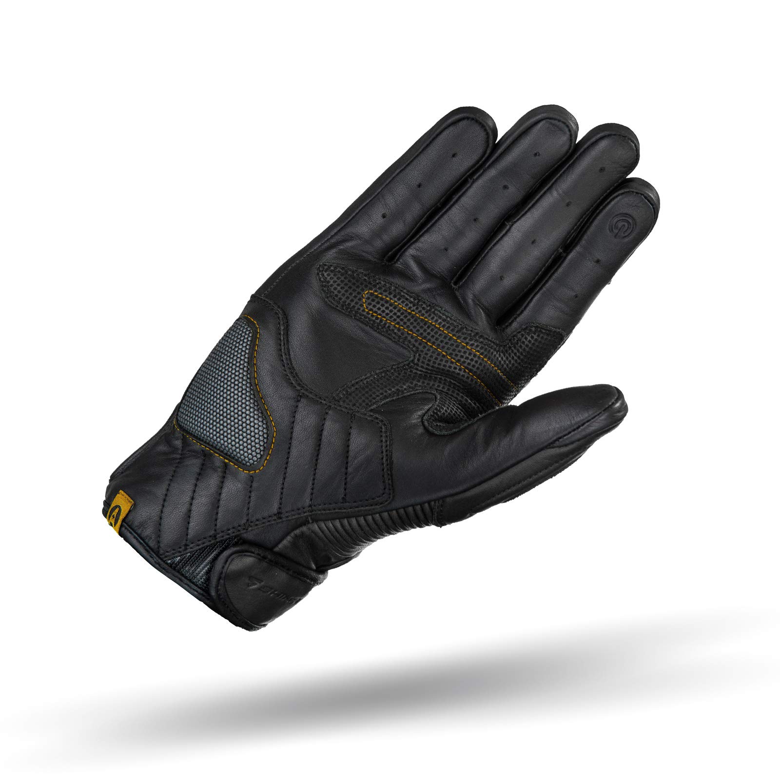 SHIMA BLAKE GLOVES BLACK, klasyczne rękawice motocyklowe w stylu vintage, z ochraniaczami (czarne, L)