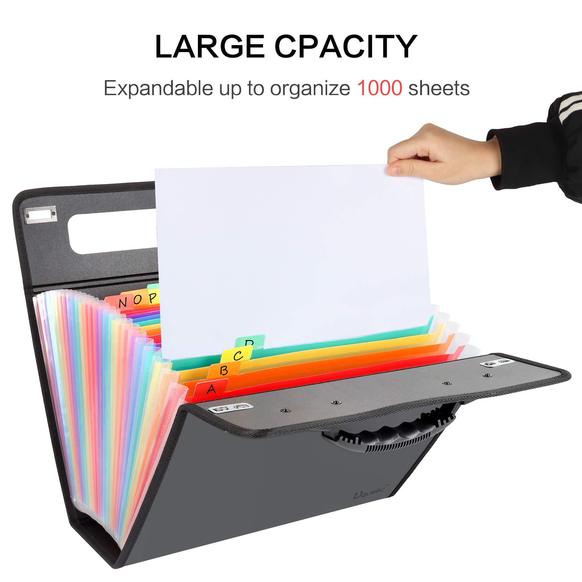 Buy Uquelic Expanding Box File Document Organiser 26 Pockets Upgraded