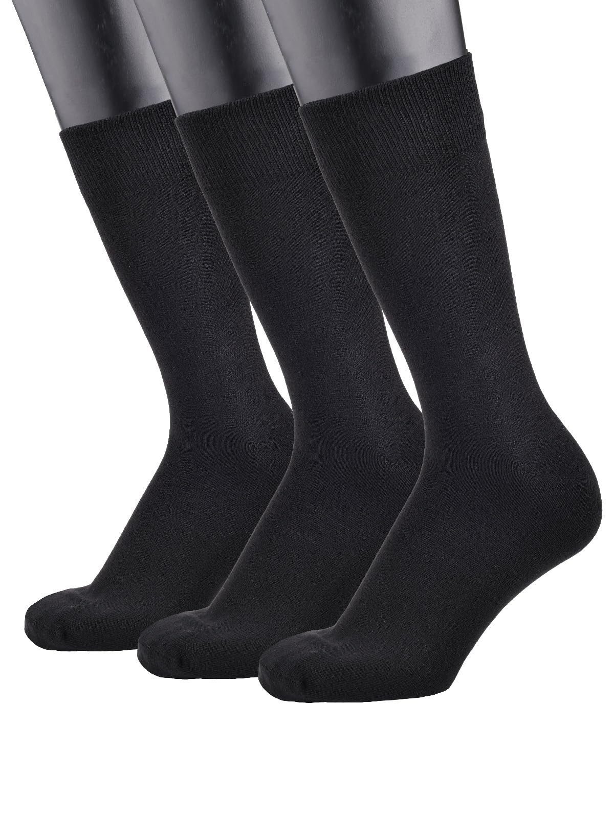 COTTON DAY Mens Premium Soft Combed Cotton Trouser Dress Socks Seamless Toe Black Navy Blue Striped