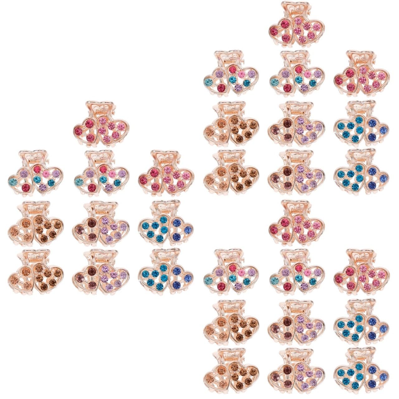 LALAFINA Womens Hair Clips 30 pcs Rhinestone Hair Claw Clips Rhinestone Jaw Mini Metal Claw Clip Mini