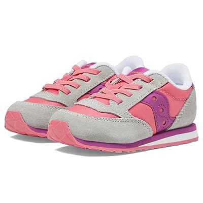 Saucony Kids Originals Jazz Junior (Toddler/Little Kid/Big Kid) Kids Shoes Grey/Purple/Coral