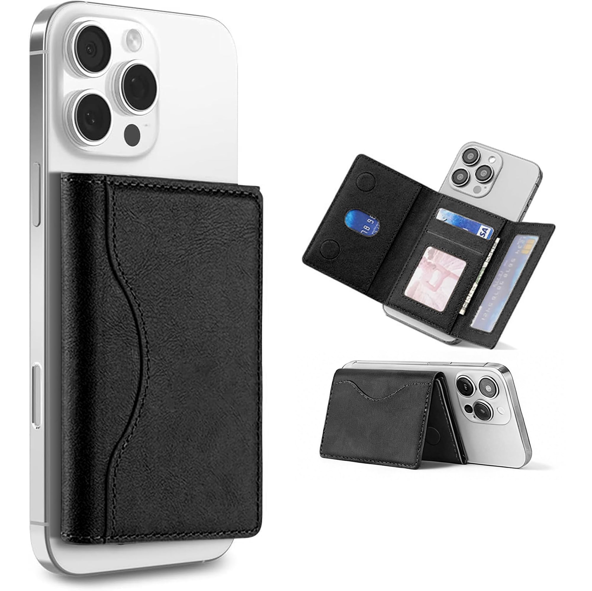 Magsafe Smartphone Card Case, Wallet, iPhone, Magsafe (6 Cards, Bill Storage), Thin, Trifold, Stand, Wallet, NFC/SUICA/Touch Payment, Strong Magnetic Function, Compatible with iPhone 17Pro Max/16 Plus