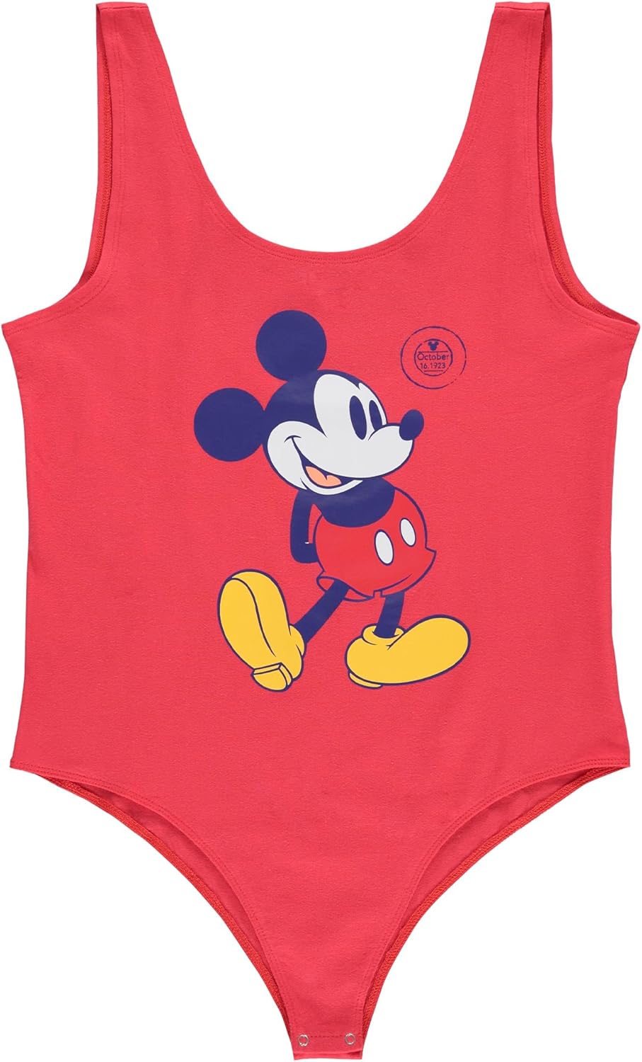Disney Ladies Mickey & Minnie Mouse Bodysuit - Classic Mickey & Minnie Mouse Racer Back Tank Top Bodysuit Shapewear