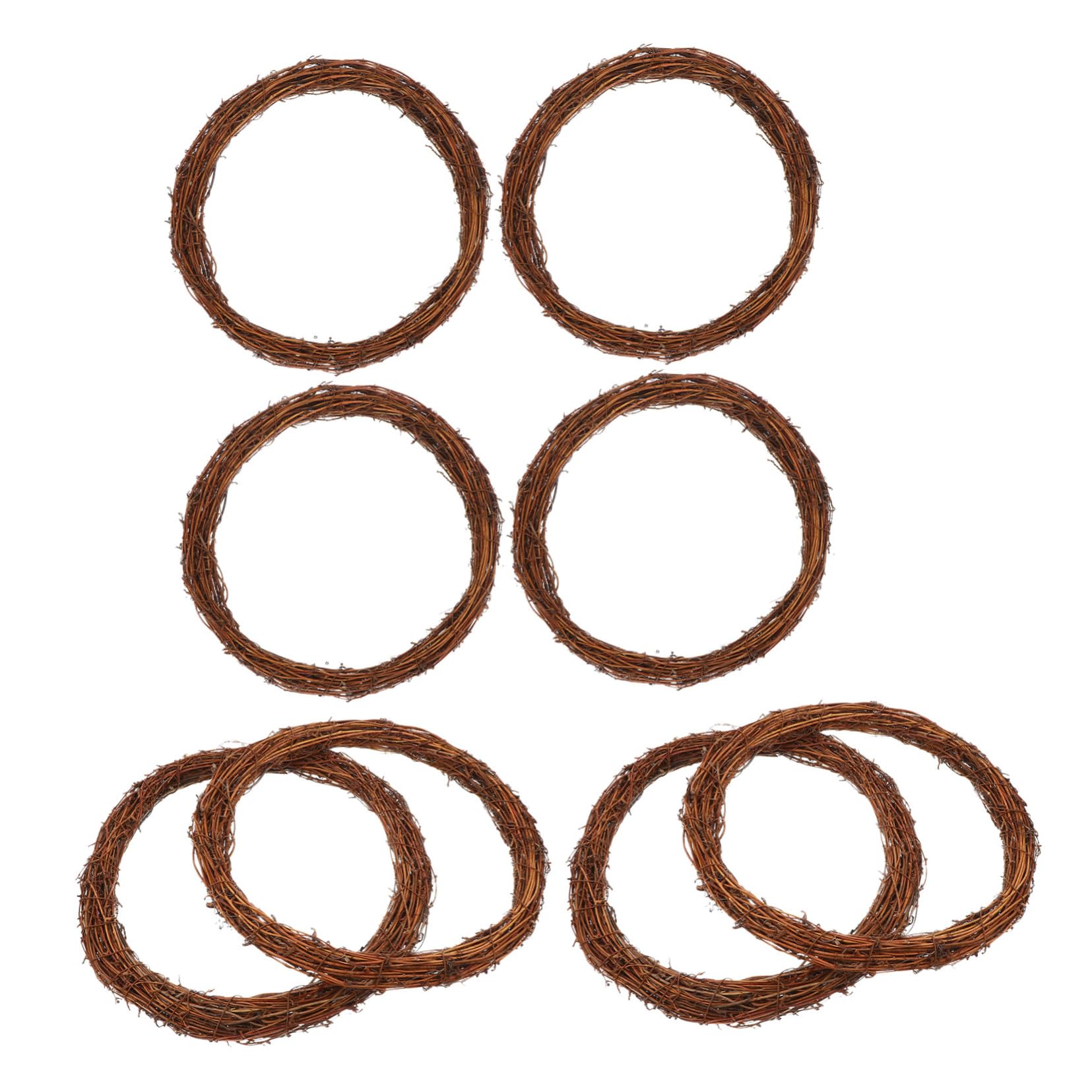 TOPBATHY 8piezas Marco De Ratán Natural De Base De Vid De Sauce Unidades para Decoración Navideña o Centro De Mesa De Boda Marco De Parra Rústica