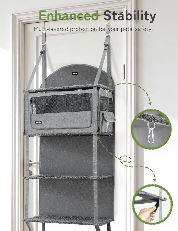 Torre para gatos plegable multiuso para interiores miniatura 4