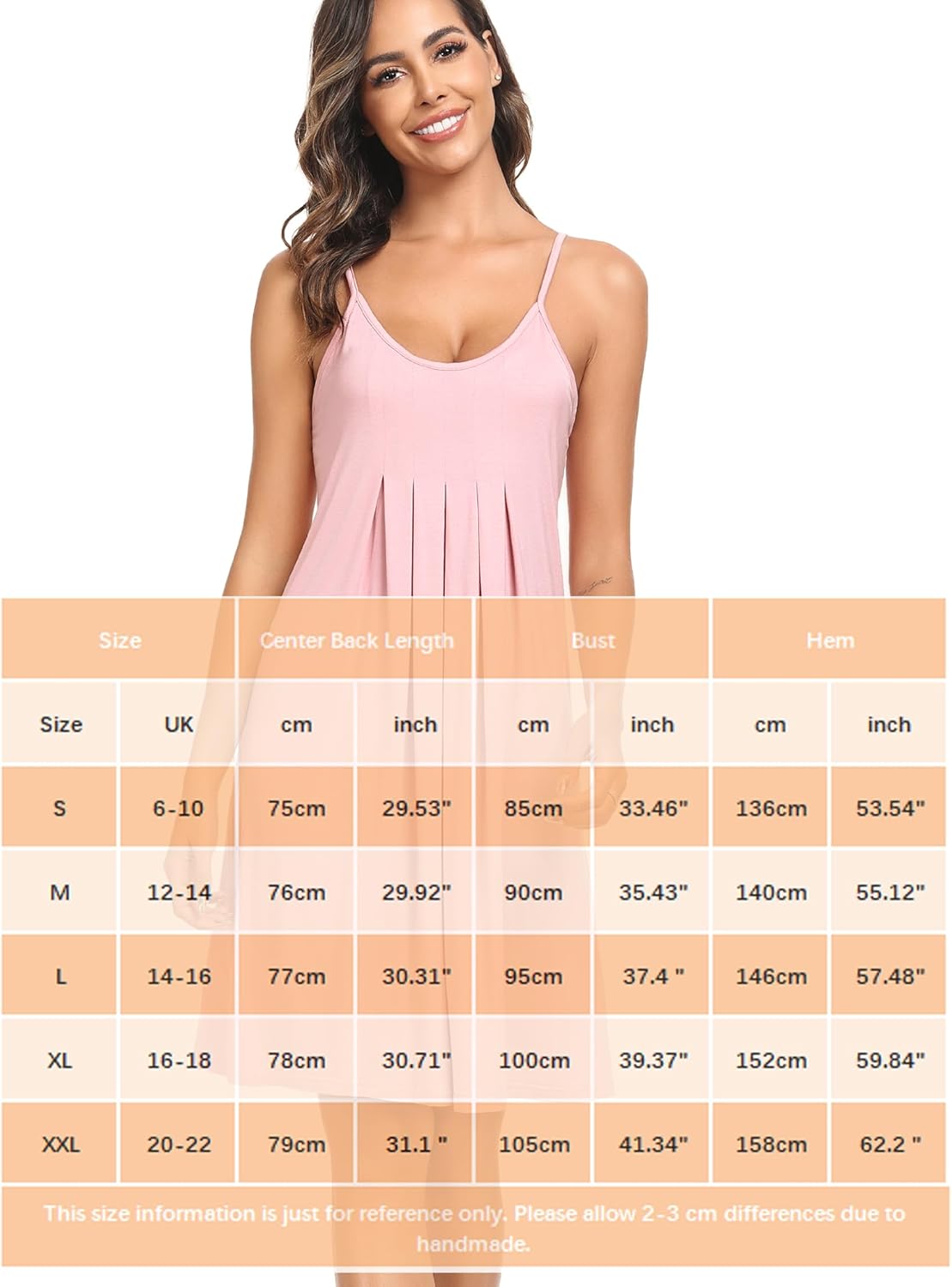 Vlazom Women Nighties, Soft Pleated Nightdress Chemise for Ladies Sexy V Neck Negligee Nightwear S-XXL 7 71qowPC4KWL. AC SL1500