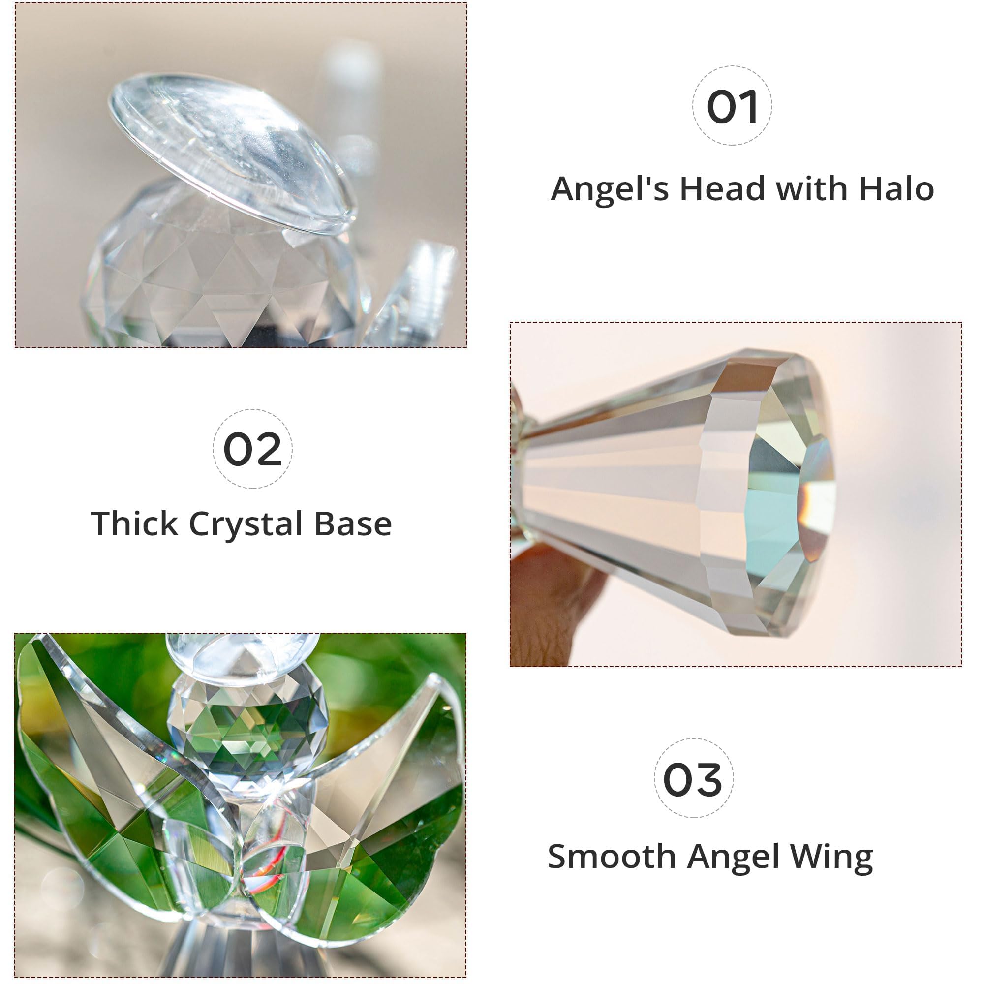Amazon.co.jp: HDCRYSTALGIFTS クリスタル 守護天使 置物 アート