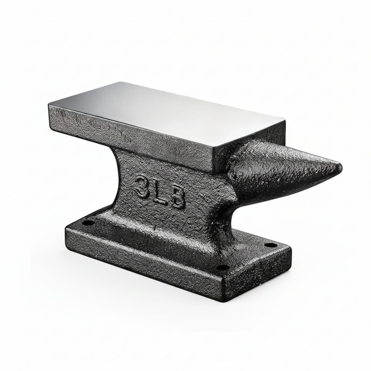 Flat Top Face Pointed-End Anvil One-Piece Construction Cast Iron Anvil Mounting Holes for Blacksmithing, 1-5kg-image-12