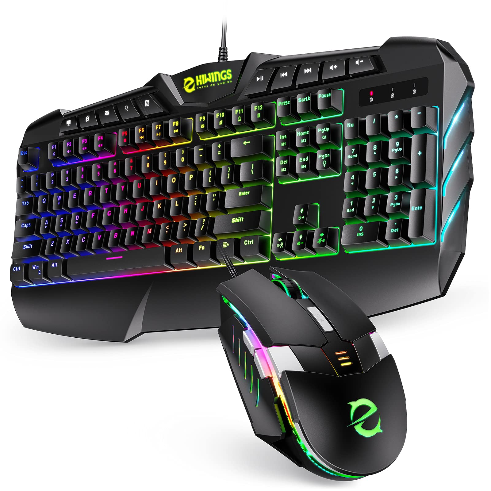 Buy Gaming Keyboard and Mouse, hiwings RGB Wired Gaming Mouse and