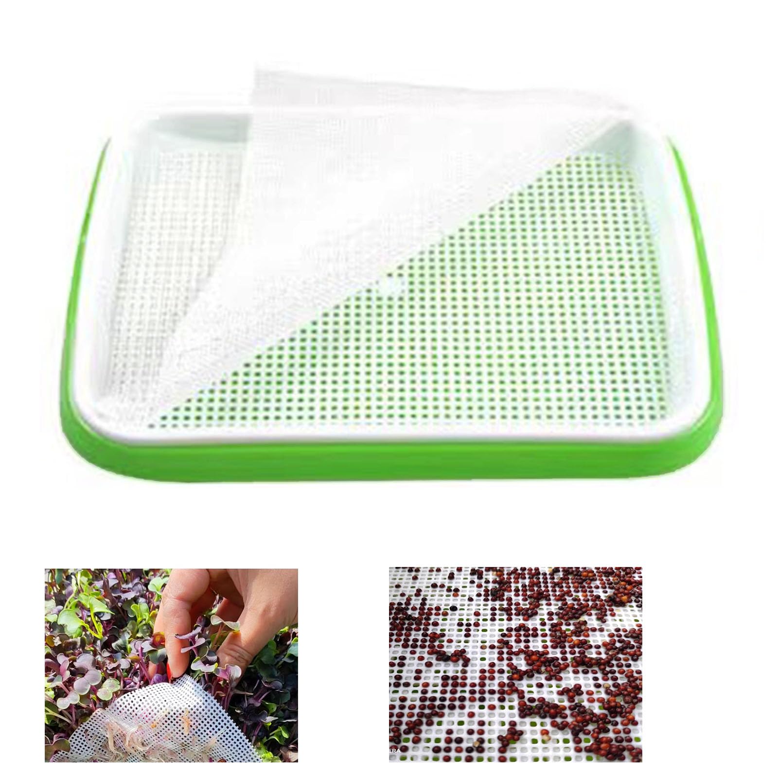 YumiDaya 1 x Germinating Growing Sheets, Hydroponic Growing Silicone Mats. Fit for Plant Germination Tray and Mesh Sprouting Trays, Indoor Trays Not Included (2)