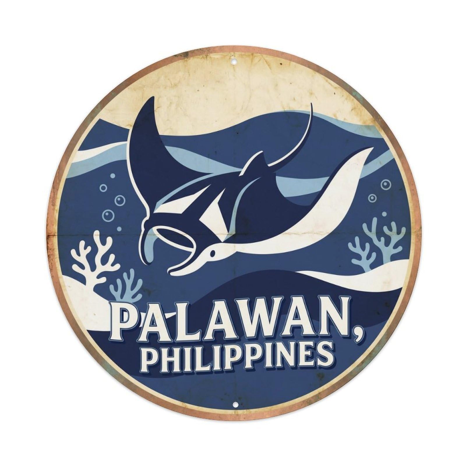 Palawan Philippines Beach Destination Island Lagoon Metal Tin Sign
