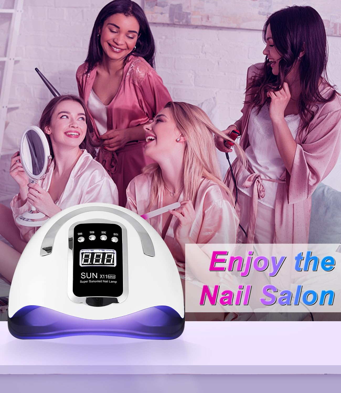 Lampada UV LED Unghie, 280W Professionale Semipermanente Curare Rapidamente Pedicure Fornetto Unghie per Tutti i Smalti, Automatico Sensore e Schermo 4 Timer per Manicure a Casa e in Salone