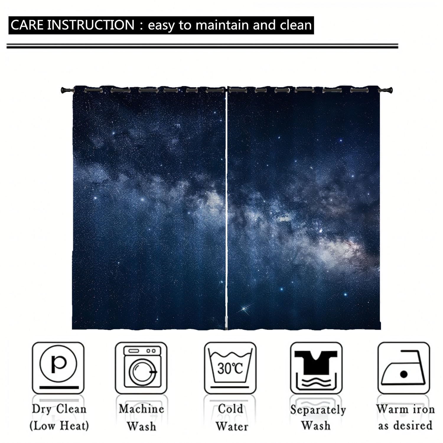 Amazon｜青い星空カーテンリビング ルーム防音遮光カーテン 3D