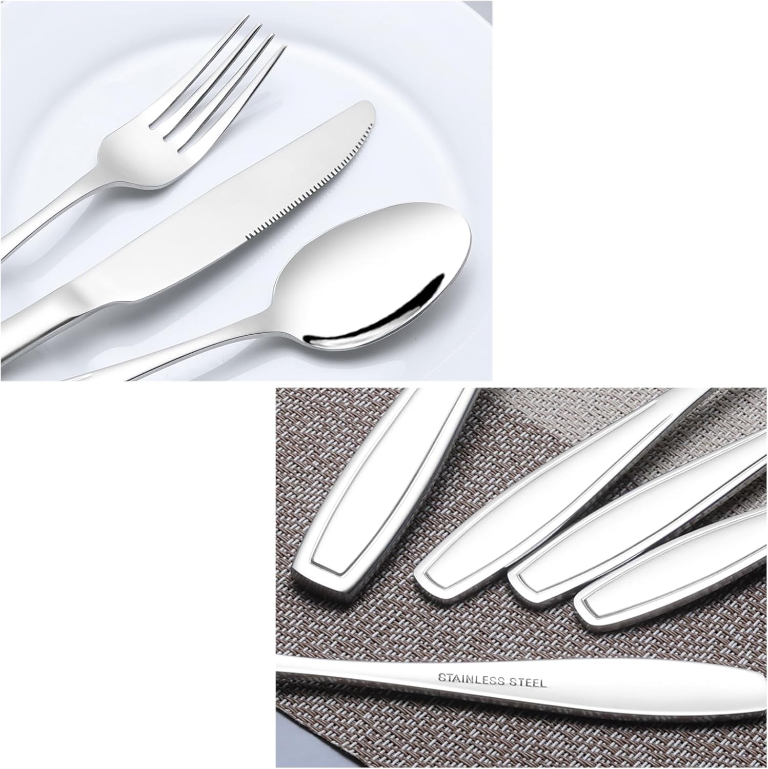 Pekky 40-Piece Silverware Set for 8, Stainless Steel Flatware Cutlery Set for Home Restaurant Hotel
