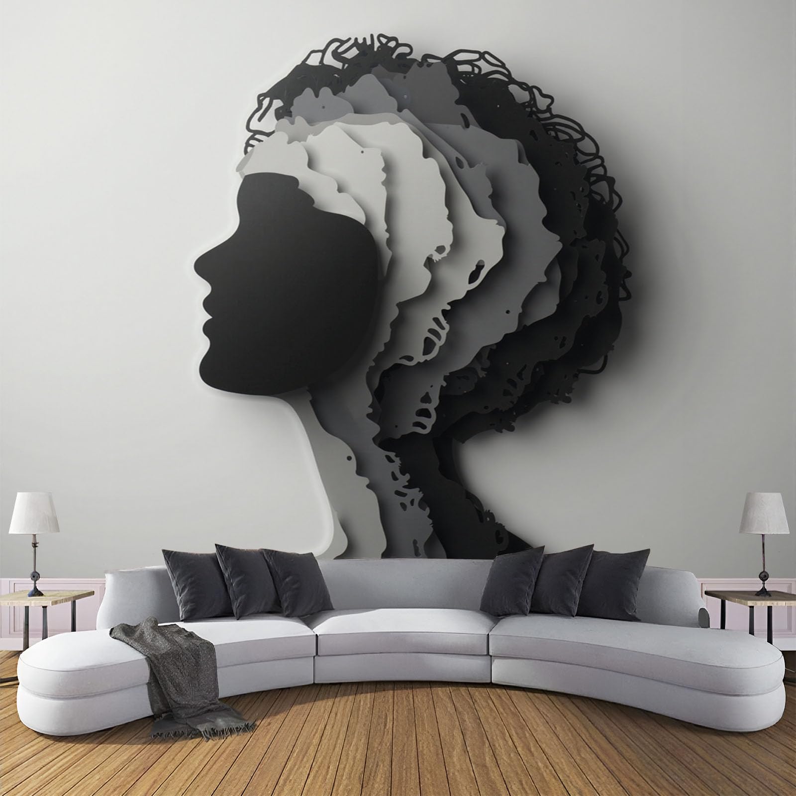 Papier Peint Soie Découpe Humaine 400x280 cm Décoration Murale Haut de Gamme
