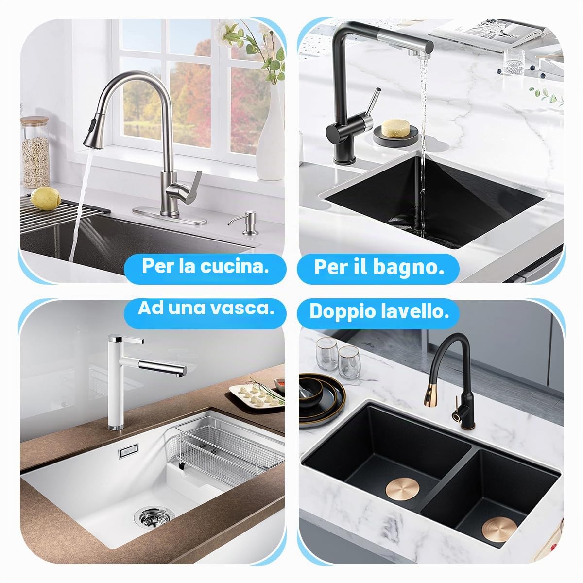 Staffe per Lavello Sottotop, Confezione da 2 Staffe Regolabili in Acciaio Inox per Lavello Sottotop, Kit di Installazione per Impieghi Gravosi per Lavello da Cucina e Bagno (71-100 cm)