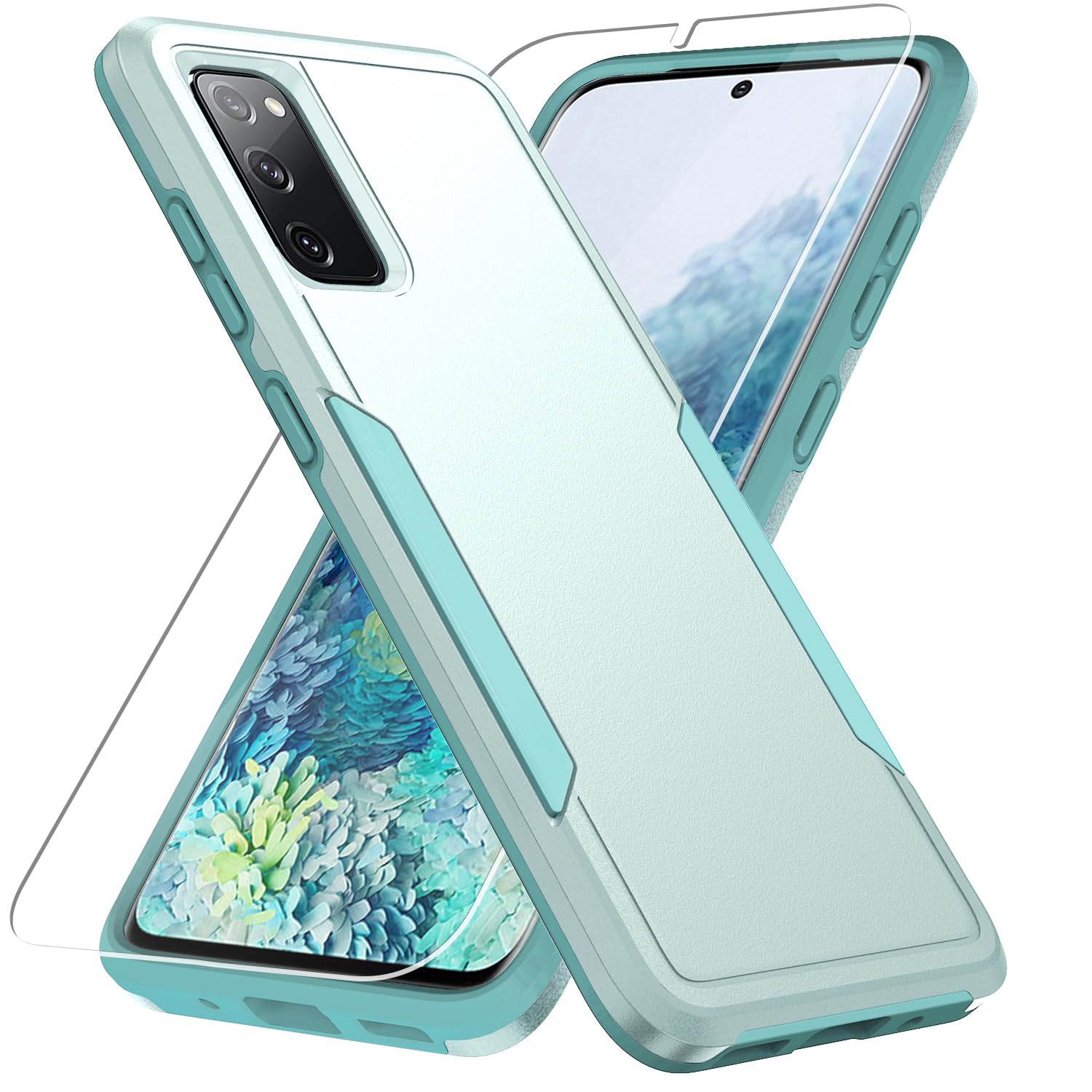 Warsia for Samsung Galaxy S20 FE 5G Case,with Screen Protector [Military Grade Drop Tested] Heavy-Duty Tough Rugged Shockproof Protective Case for