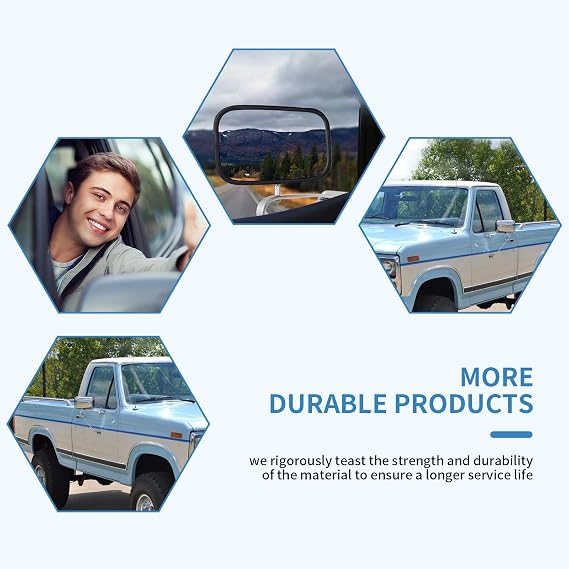 ECCPP Driver Side or Passenger Side Manual Fold Non-Heated Fit for 1980-1996 for Ford