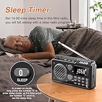 Vista 5 de Portable Radio AM FM 1500mAh Rechargeable with Best Reception, Transistor shortwave Radio Wireless Bluetooth Speaker, with Large LCD Screen, Support