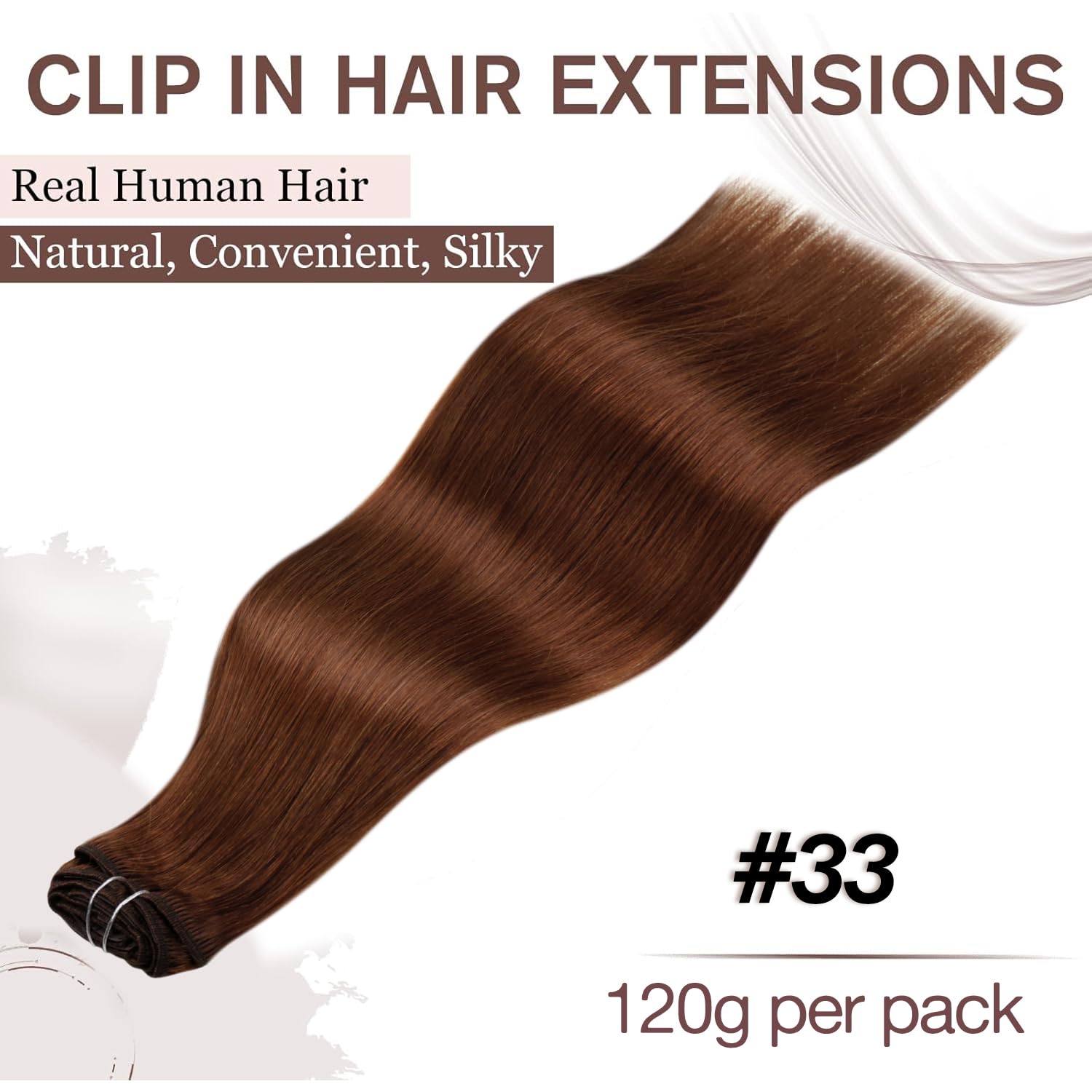 Hetto Clip in Extensions Echthaar Rotbraun 45cm 120g 7pcs - Für Mittellange Haare: Invisible & Seamless für Hochzeit/Party, Volle Abdeckung für Sofortiges Volumen 33