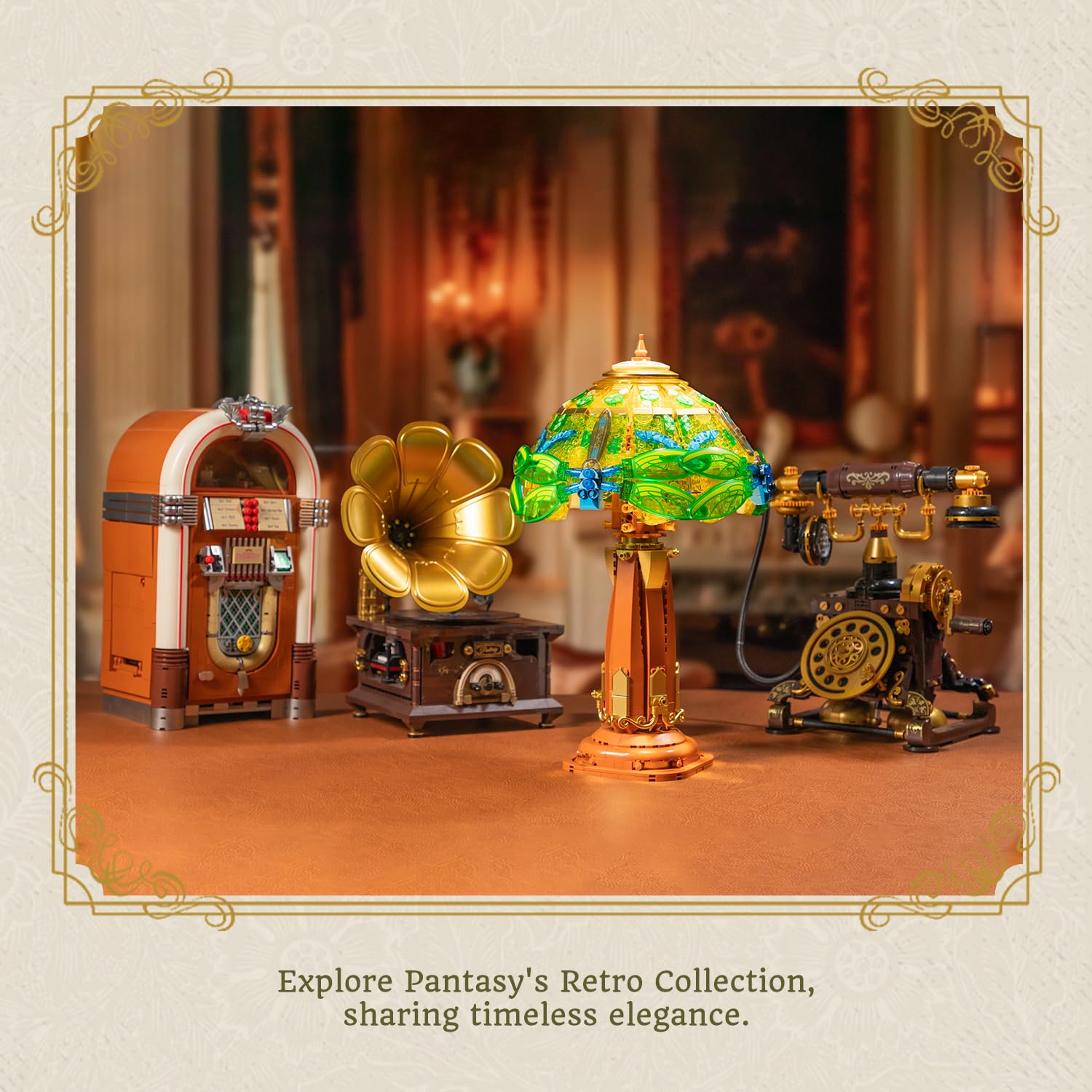 Amazon.com: PANTASY Vintage Style Table Lamp Bricks Set, Stained