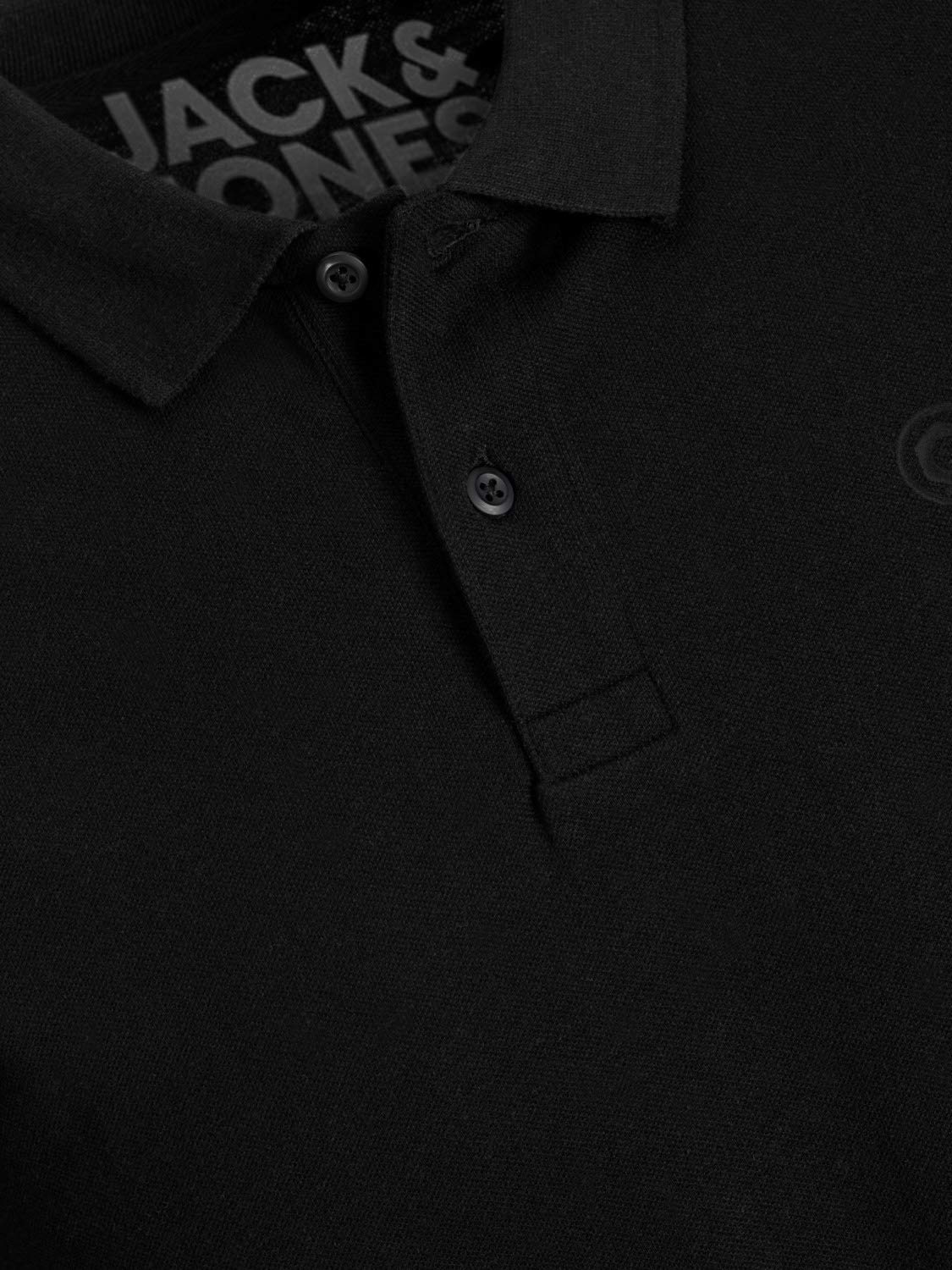JACK & JONES 12171776 Lot de 3 polos slim fit à manches courtes pour homme, noir, blanc, bleu, gris, XS, S, M, L, XL, XXL