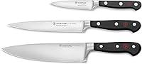 Wüsthof Classic 3-Piece Chef's Knife Set: 8" Cook's, 6" Utility & 3.5" Paring Knives - Precision Forged German Steel