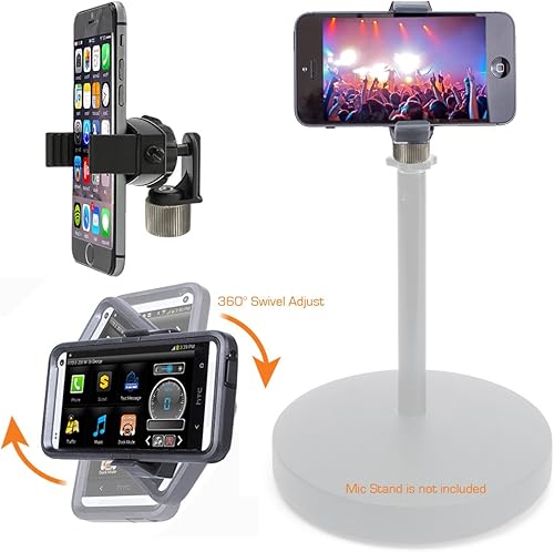 Miniatura 3 de ChargerCity Soporte giratorio de 360 para smartphone con adaptador de trípode de 58 pulgadas para todos los teléfonos inteligentes de hasta 3.6