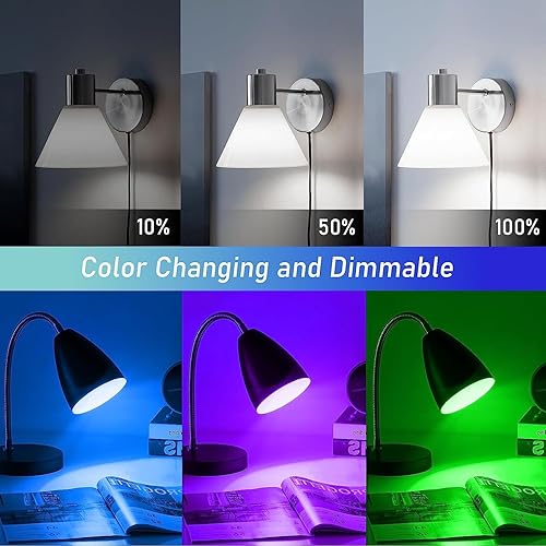 Miniatura 6 de Bombilla recargable con pilas, 300 lúmenes, equivalente a 40 W, carga desmontable E26, 16 temperaturas de color, lámpara de emergencia de disco de