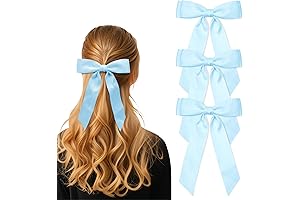 3Pcs Light Blue Bows For Girls