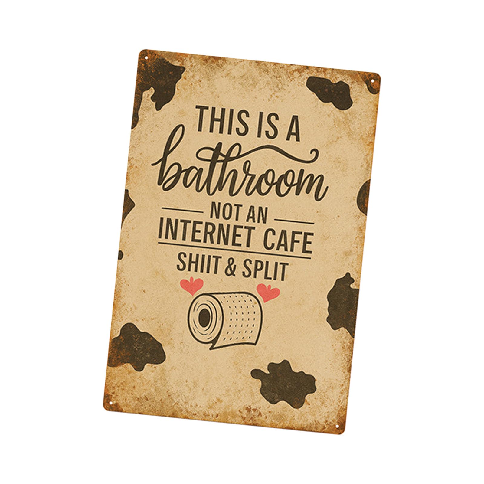 Oxxggkao Antique Metal Tin Sign This Is a Bathroom Not a Internet Cafes & Split Wall Art Decors for Home Washroom Plaques Wall Hanging Sign