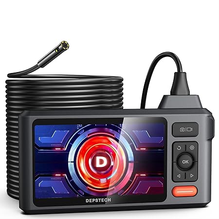 50FT Sewer Inspection Camera,DEPSTECH 1080P Dual Lens Endoscope Camera with Lights, 5