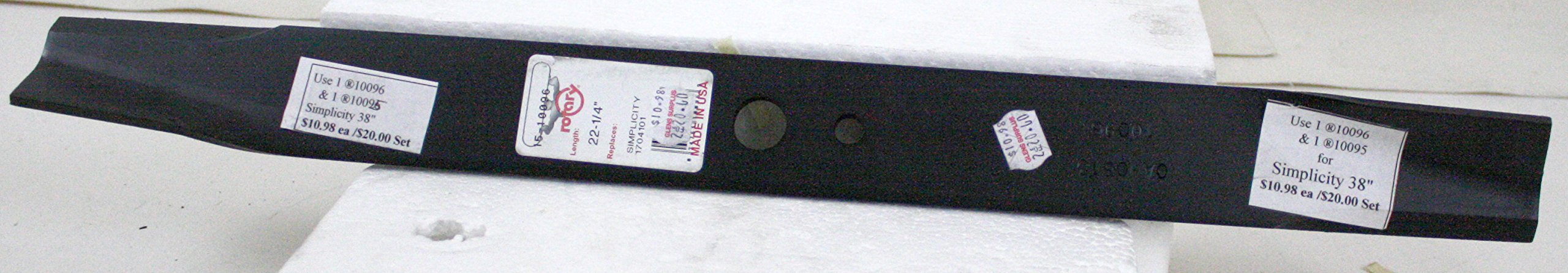 Oregon Hi-Lift Blade Set For Simplicity Mowers – Replaces 1704856, 1704101 – 22.25" Pair
