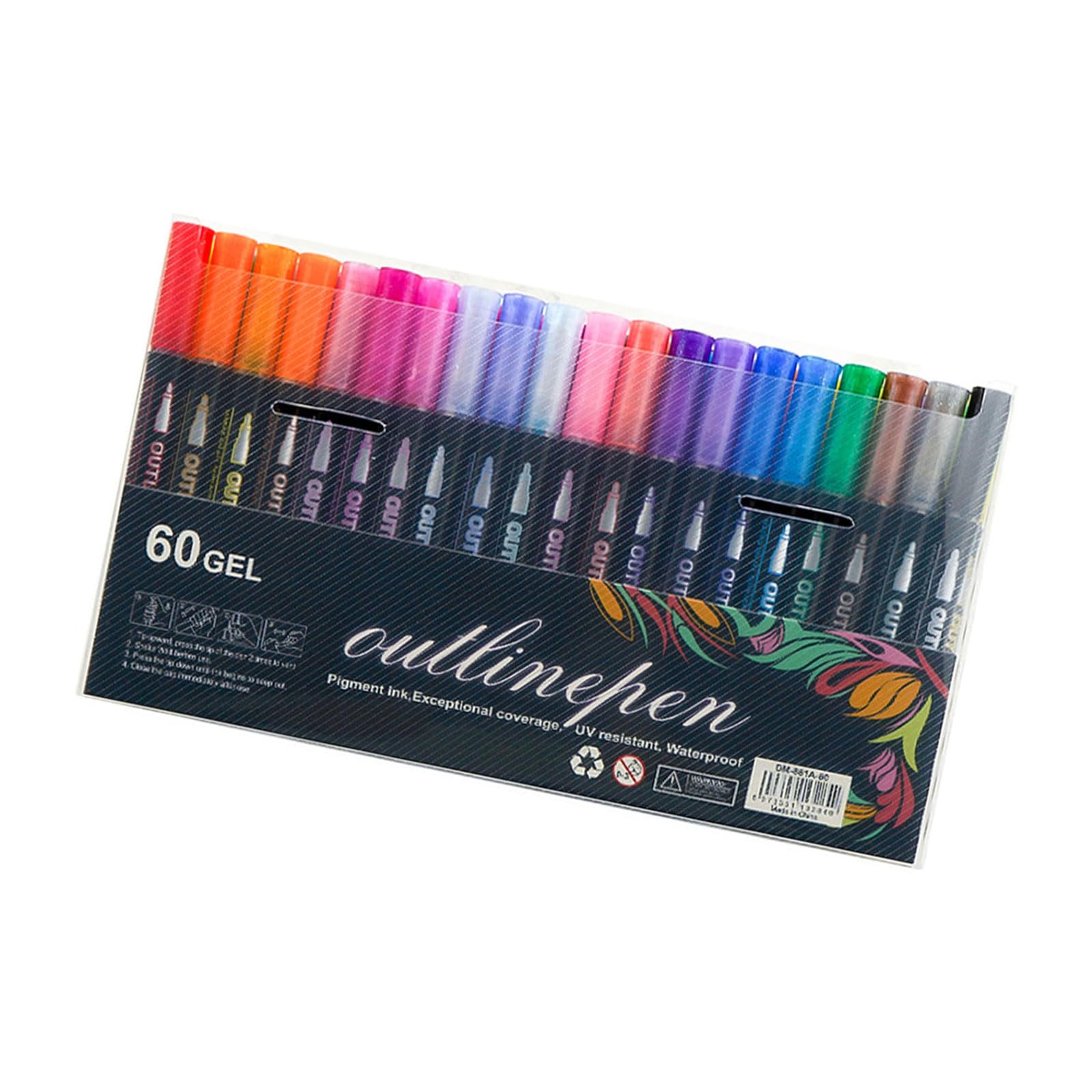 3 pennarelli metallizzati a doppia linea glitterata a prova di sbiadimento per artigianato, scrapbooking, progetti su tutte le superfici, pennarelli glitterati per bambini e vacanze