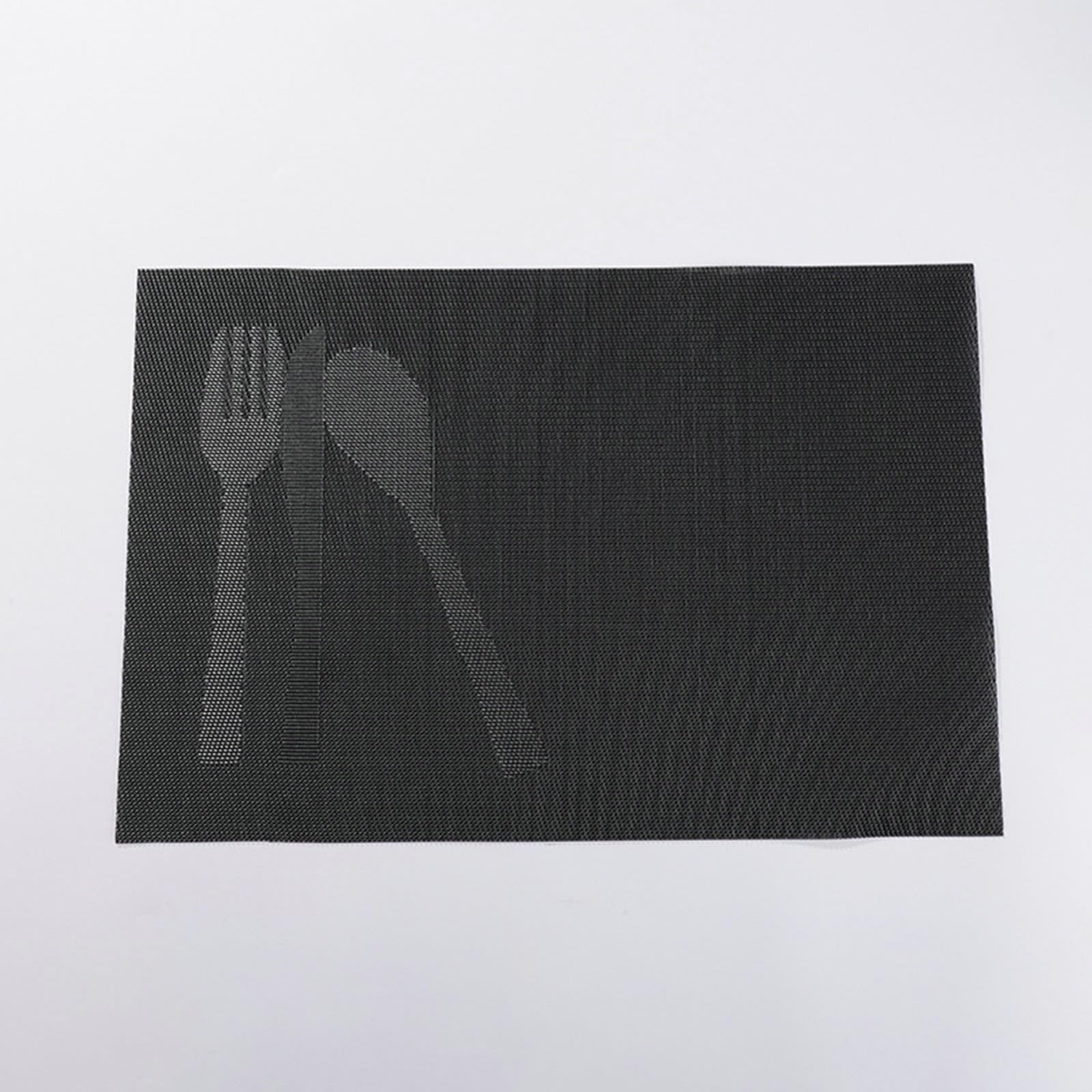 Sets de table rectangulaires noirs motif vaisselle lot de 4 pièces