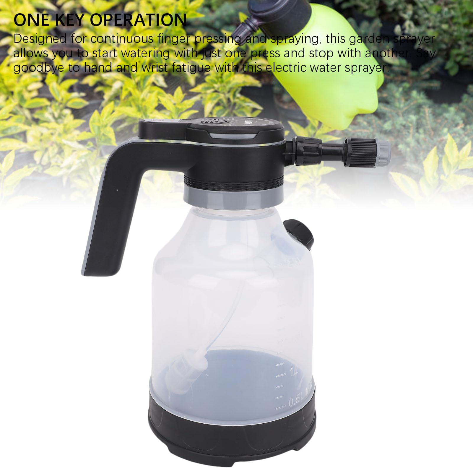 Elektrische Sprühflasche, 3 l, wiederaufladbare, batteriebetriebene Pflanzenflasche mit Verstellbarer Düse für den Innen- und Außenbereich