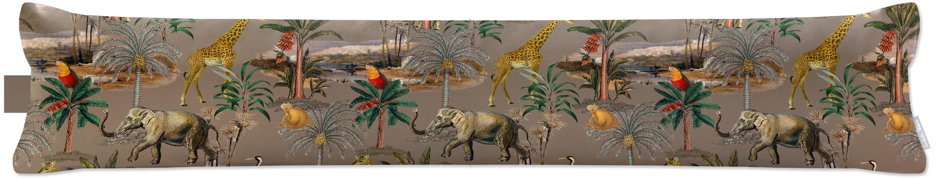 Izabela Peters Dovedale Stone Luxurious Eco-Friendly Draught Excluder - Safari Voyage - Standard - Window Door Seal, Fabric Draft Excluder Cushion Stopper For Door Bottom
