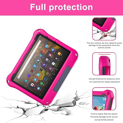 Miniatura 3 de Funda para tablet Fire HD 10 para niños (versión 20212023, 1113 generación), funda Oqddqo Tienda Kindle 10 Plus, choque de doble capa de cuatro
