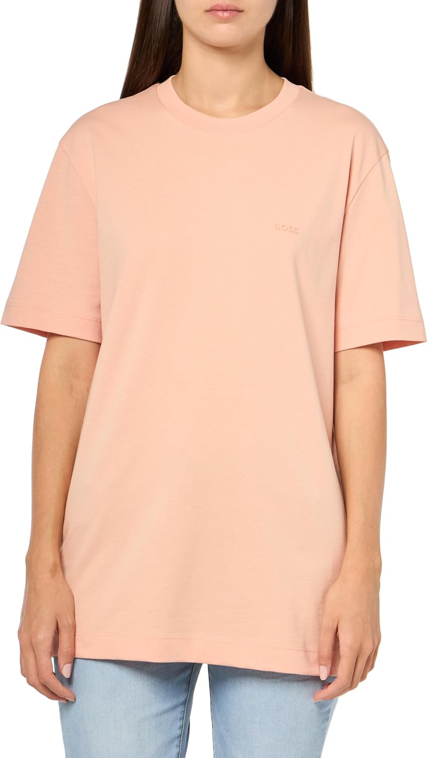 BOSS Women's Small Logo Cotton Crewneck T-Shirt