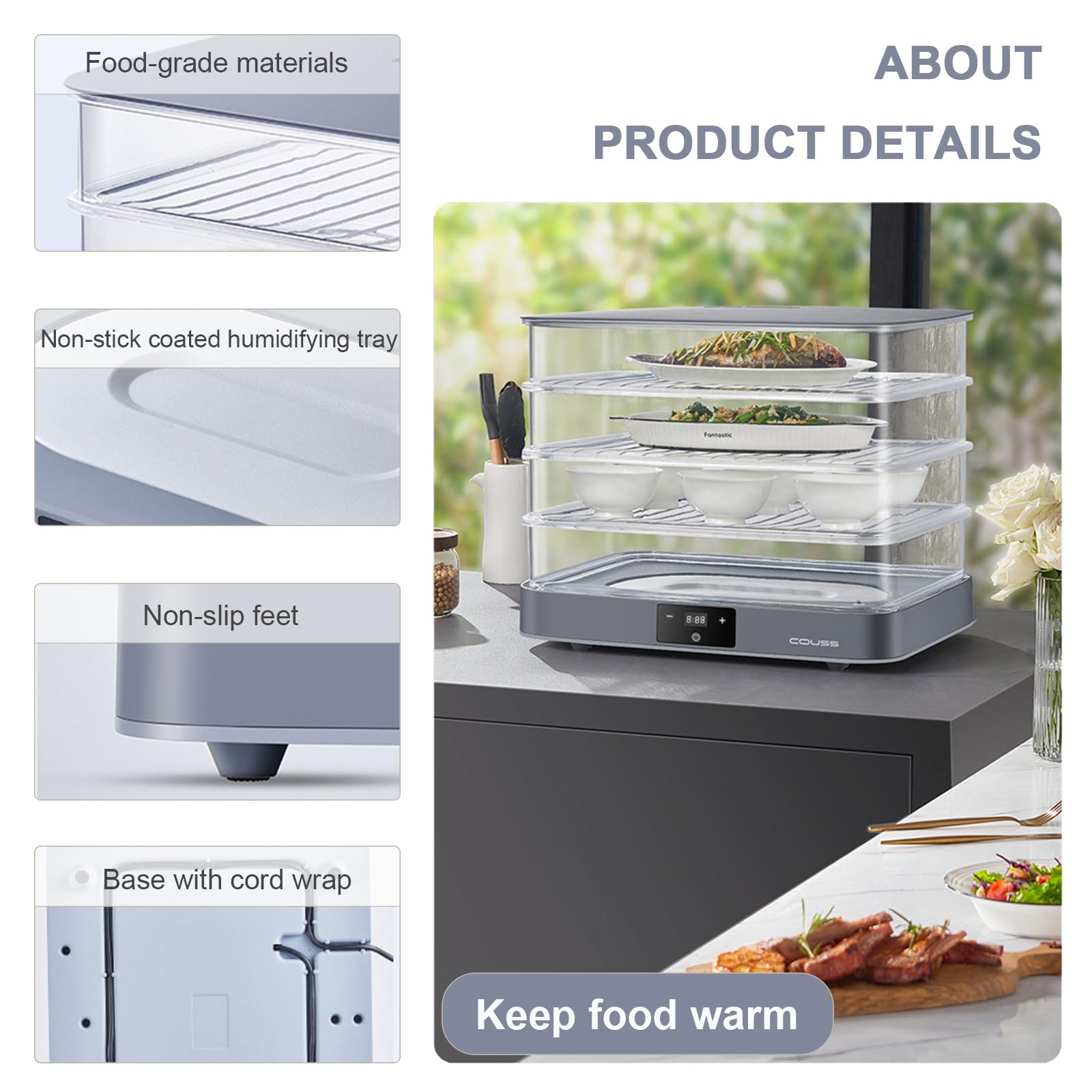 Gärbox Sauerteig & Teigbox mit Deckel – Elektronisch gesteuertes Fermentationsgerät 40L – Automatische Luftfeuchtigkeit, 24h-Timer, Transparent, für Sauerteig, Brot und fermentierte Lebensmittel