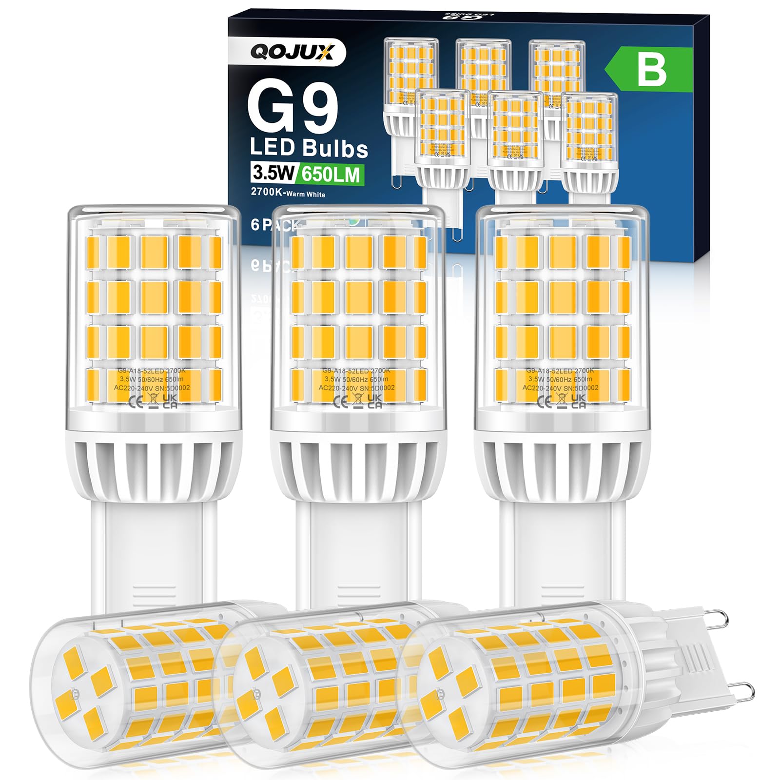 Xanlite Confezione 3 Lampadine LED G9 A Capsula, 2.6W (equivalente 20W), Luce Bianca Neutra 250°, Lunga Durata 15.000h