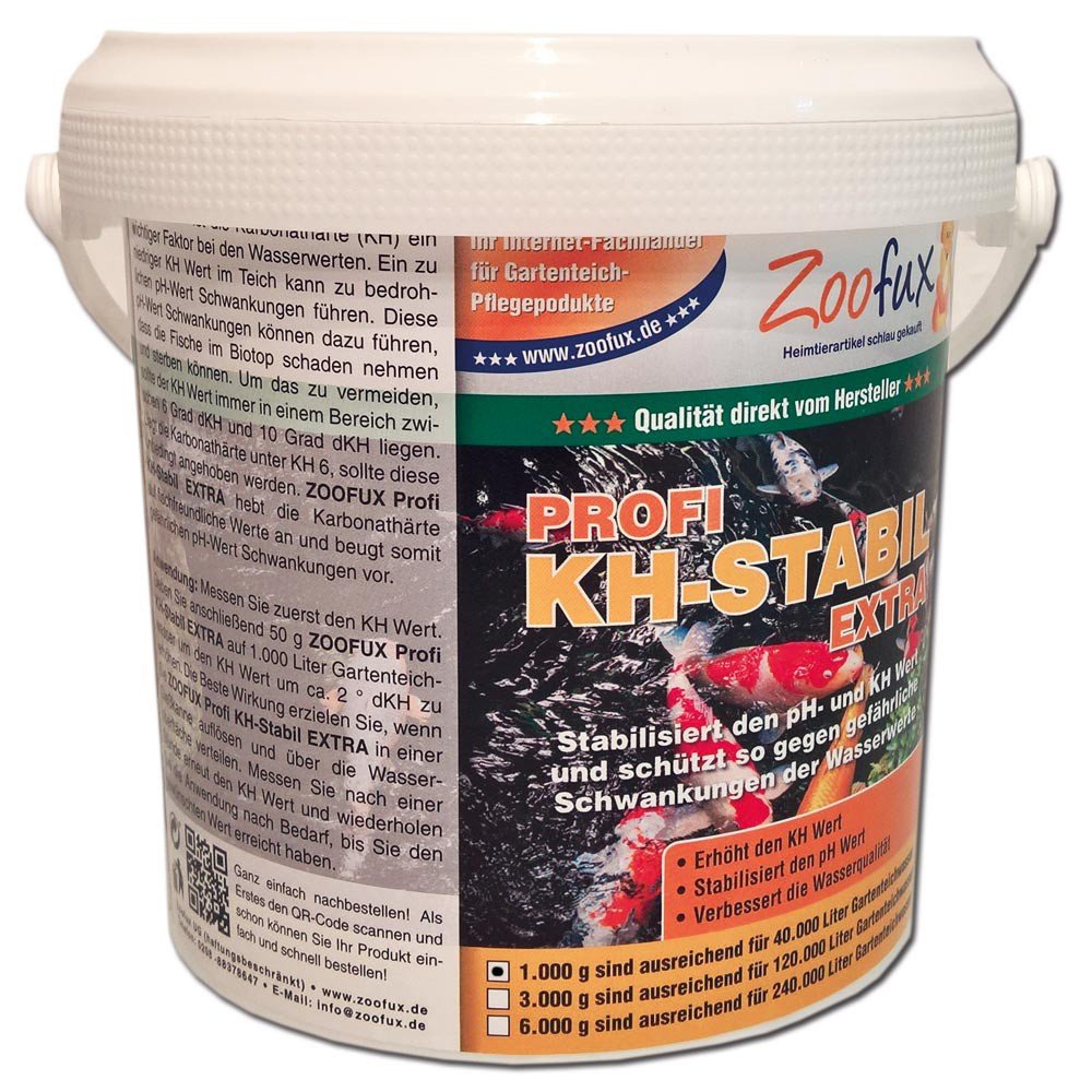 ZOOFUX Profi Gartenteich KH-Stabil EXTRA (Hebt die Karbonathärte an und beugt somit gefährlichen pH-Wert Schwankungen vor. Jetzt direkt vom Hersteller), Inhalt:5 kg
